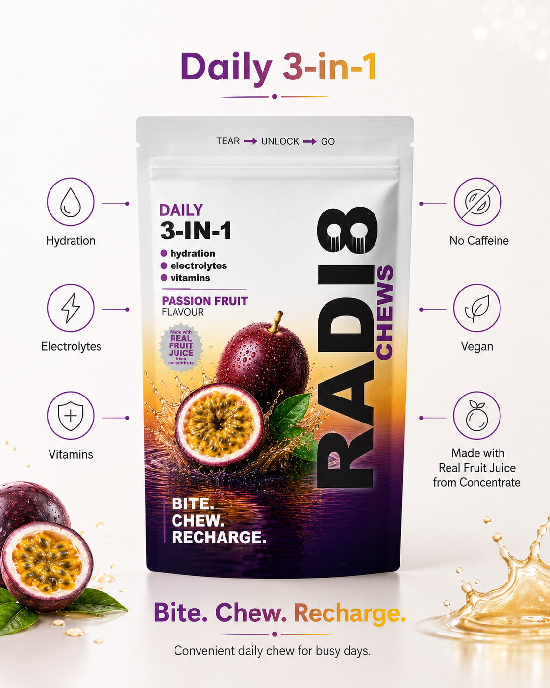 Passion Fruit daily 3-in-1 infographic